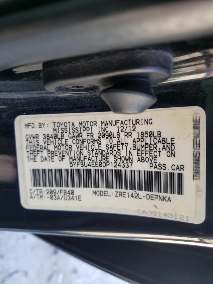 صورة رقم 10 من المزاد - 2013 TOYOTA COROLLA BA مع VIN 5YFBU4EE0DP124337