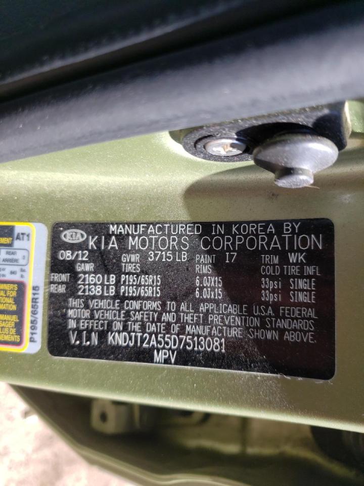 Photo 10 from auction – 2013 KIA SOUL with VIN KNDJT2A55D7513081