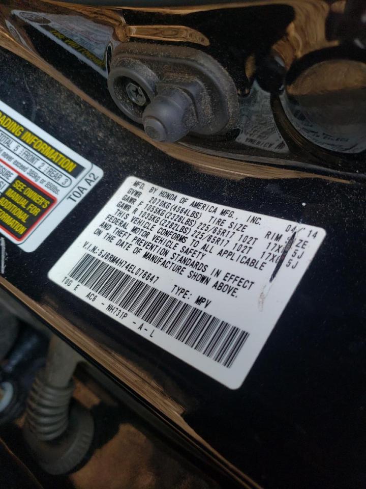 Photo 10 from auction – 2014 HONDA CR-V EXL with VIN 5J6RM4H74EL076647