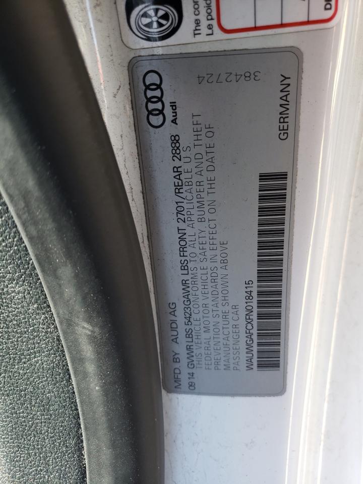 Photo 10 from auction – 2015 AUDI A7 PREMIUM with VIN WAUWGAFCXFN018415