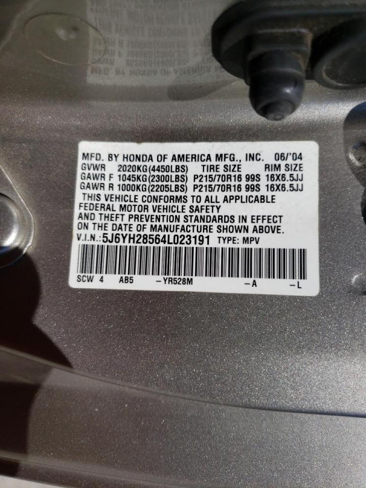 Photo 10 from auction – 2004 HONDA ELEMENT EX with VIN 5J6YH28564L023191