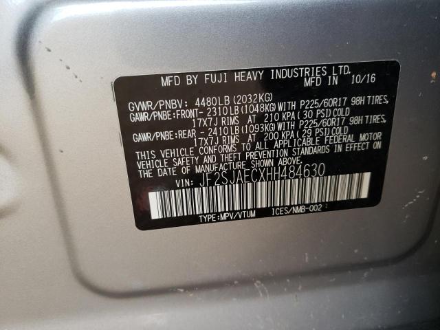 Photo 10 from auction – 2017 SUBARU FORESTER 2 with VIN JF2SJAECXHH484630