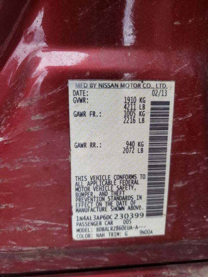Photo 10 from auction – 2013 NISSAN ALTIMA 2.5 with VIN 1N4AL3AP6DC230399