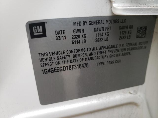 Photo 10 from auction – 2011 BUICK LACROSSE C with VIN 1G4GE5GD7BF316478