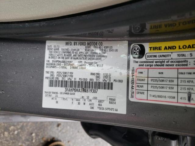 Photo 10 from auction – 2011 FORD FUSION SE with VIN 3FAHP0HA2BR319307