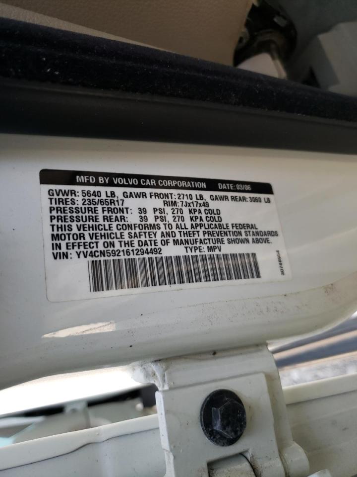 Photo 10 from auction – 2006 VOLVO XC90 with VIN YV4CN592161294492