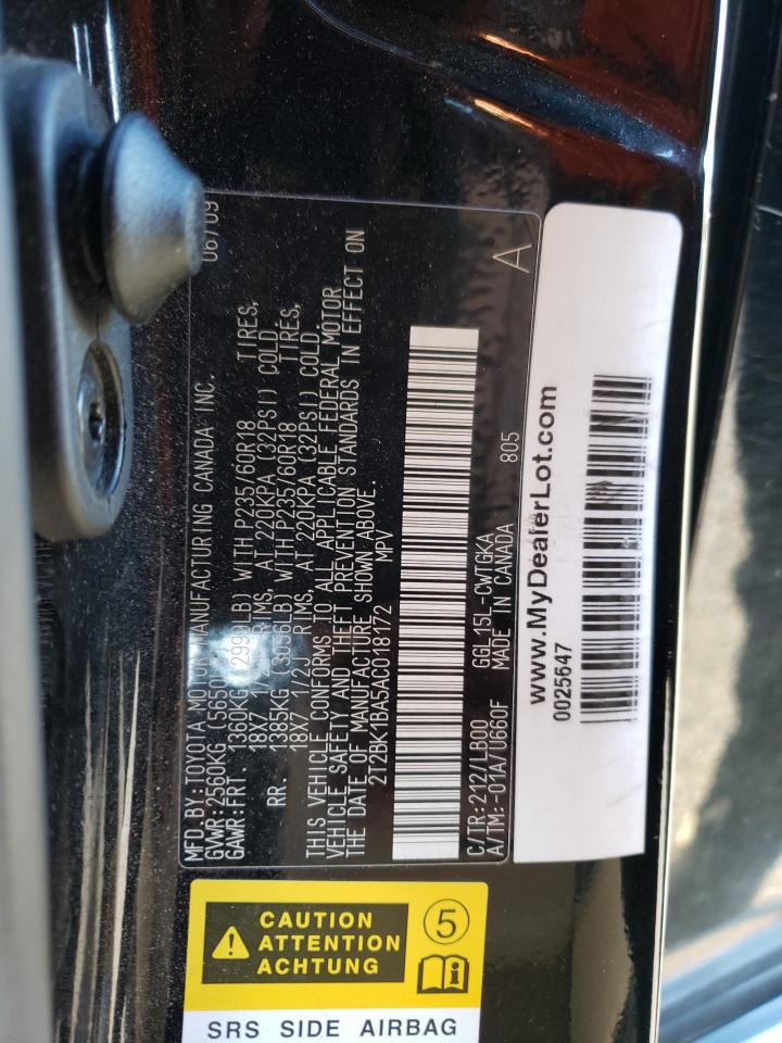 Photo 10 from auction – 2010 LEXUS RX 350 with VIN 2T2BK1BA5AC018172