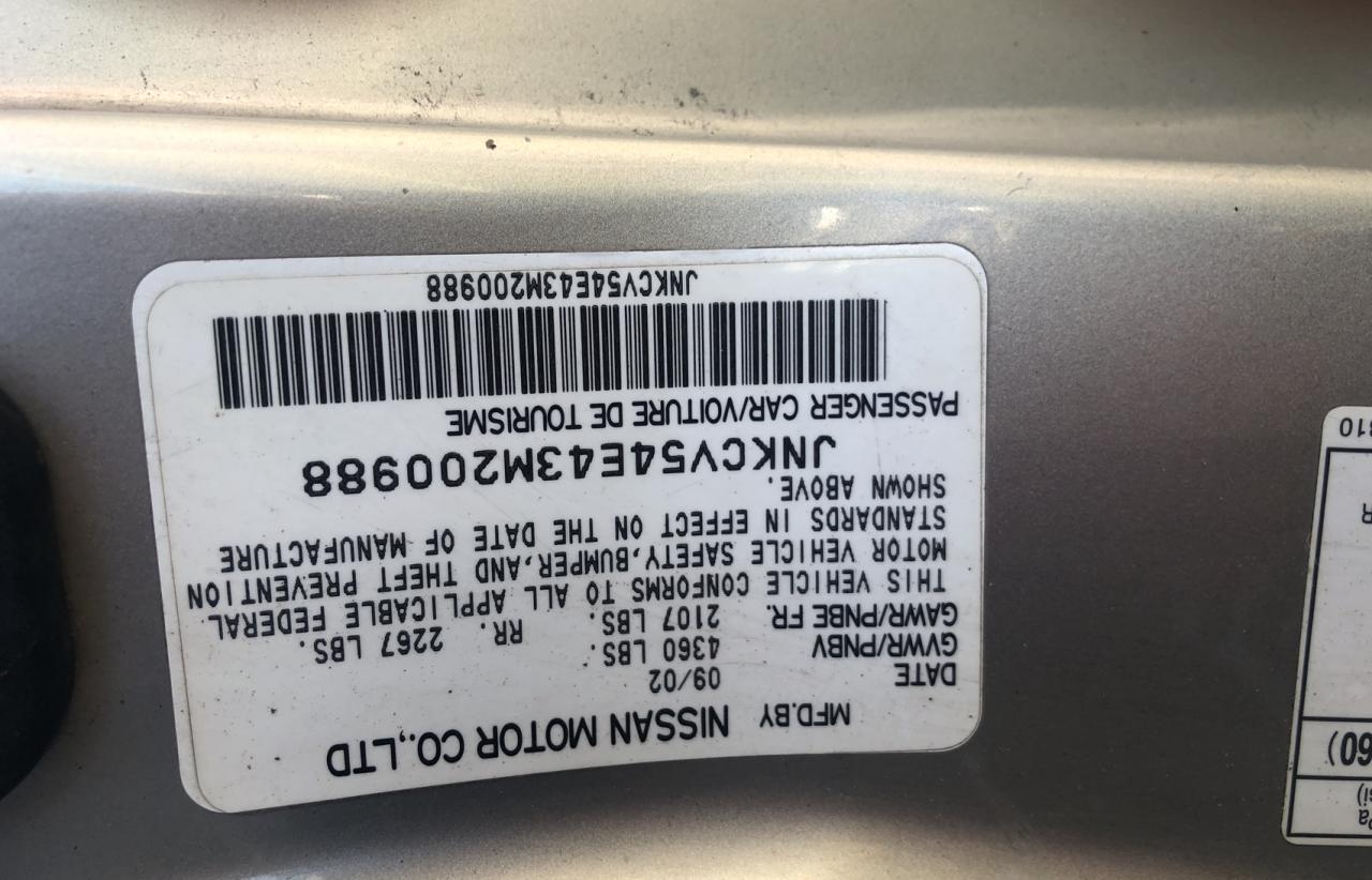 Photo 10 from auction – 2003 INFINITI G35 with VIN JNKCV54E43M200988