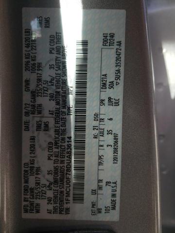 Photo 10 from auction – 2013 FORD ESCAPE S with VIN 1FMCU0F78DUA83614