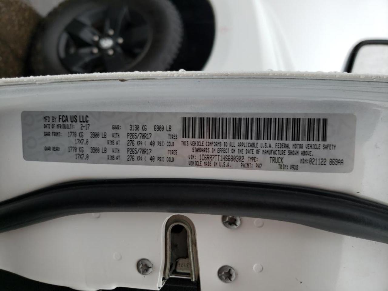 Photo 10 from auction – 2017 RAM 1500 SLT with VIN 1C6RR7TT1HS680302