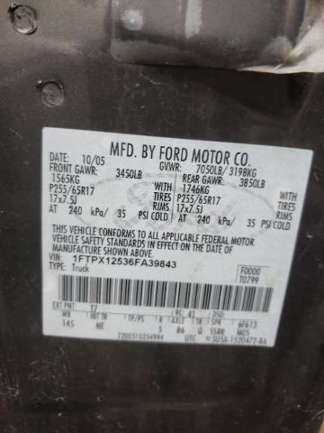 Photo 10 from auction – 2006 FORD F150 with VIN 1FTPX12536FA39843