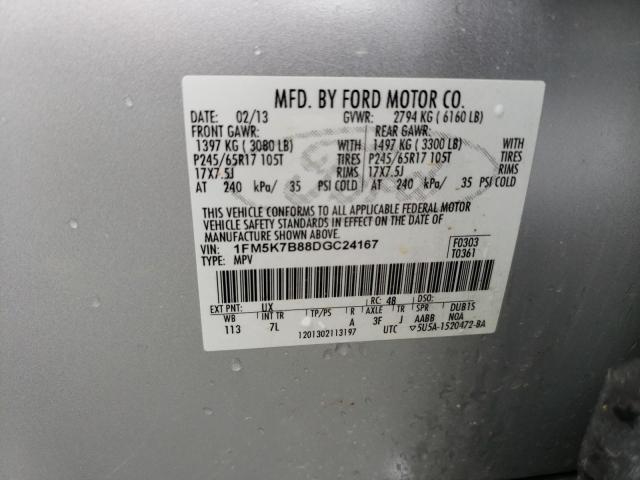 Photo 10 from auction – 2013 FORD EXPLORER with VIN 1FM5K7B88DGC24167