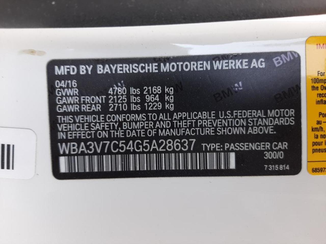 Photo 10 from auction – 2016 BMW 428 I SULE with VIN WBA3V7C54G5A28637