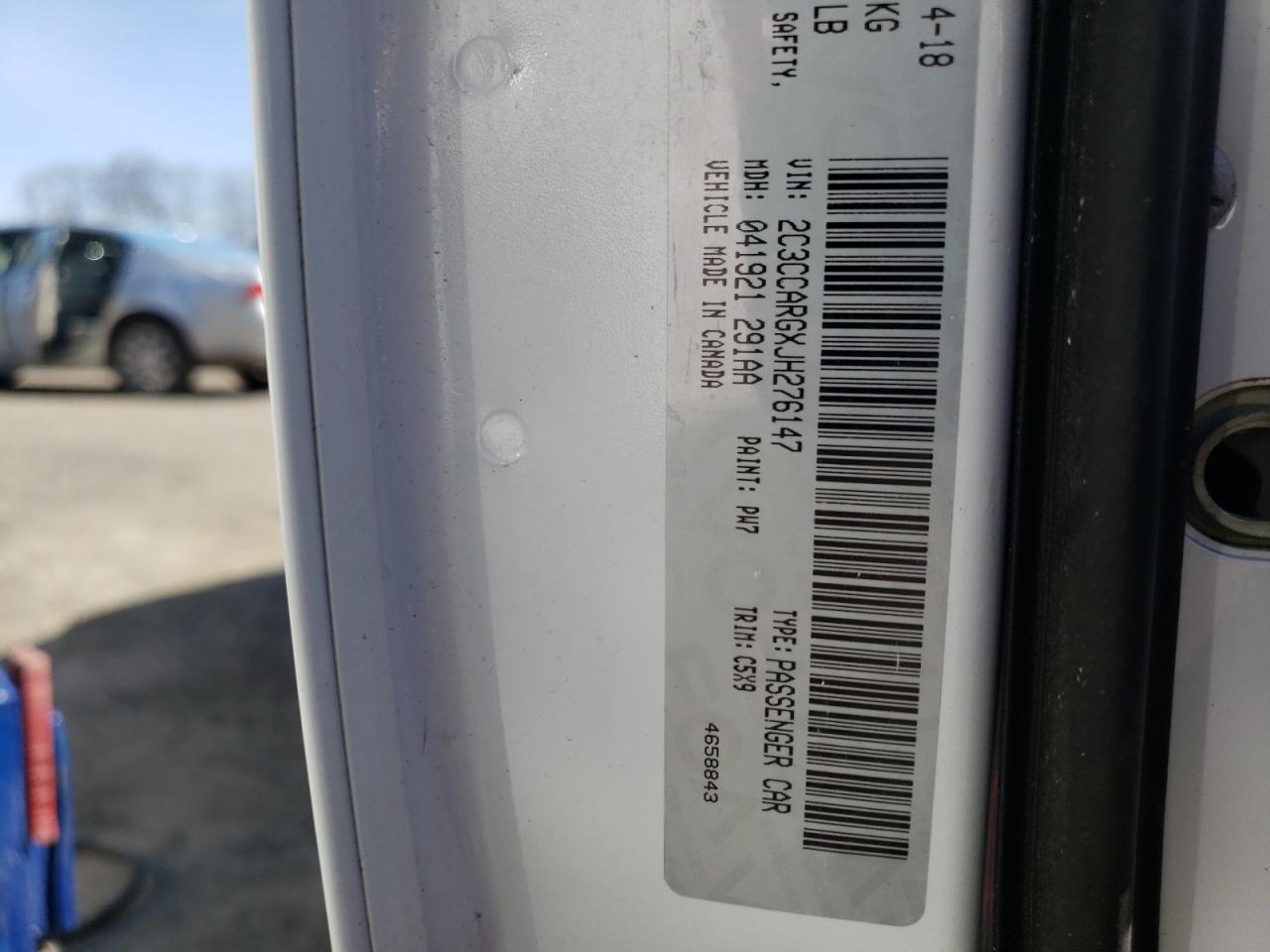 Photo 10 from auction – 2018 CHRYSLER 300 TOURIN with VIN 2C3CCARGXJH276147