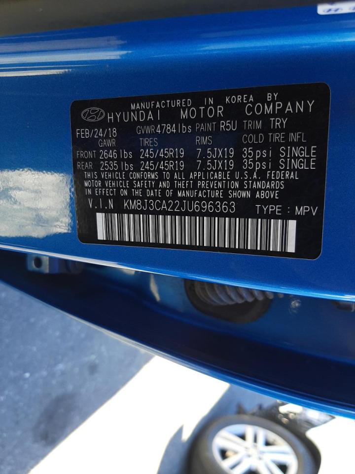Photo 10 from auction – 2018 HYUNDAI TUCSON VAL with VIN KM8J3CA22JU696363