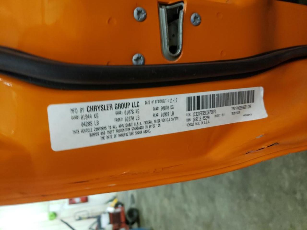 Photo 10 from auction – 2014 DODGE DART GT with VIN 1C3CDFEB9ED676871