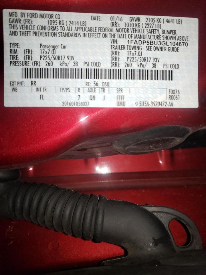 Photo 10 from auction – 2016 FORD C-MAX SEL with VIN 1FADP5BU3GL104670