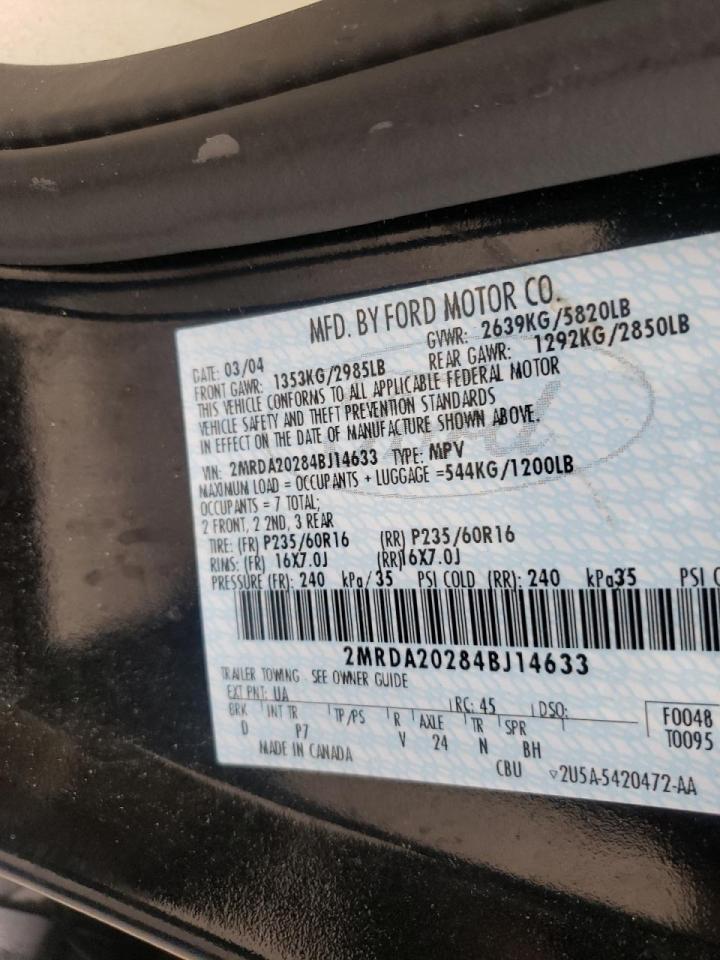 Photo 10 from auction – 2004 MERCURY MONTEREY with VIN 2MRDA20284BJ14633