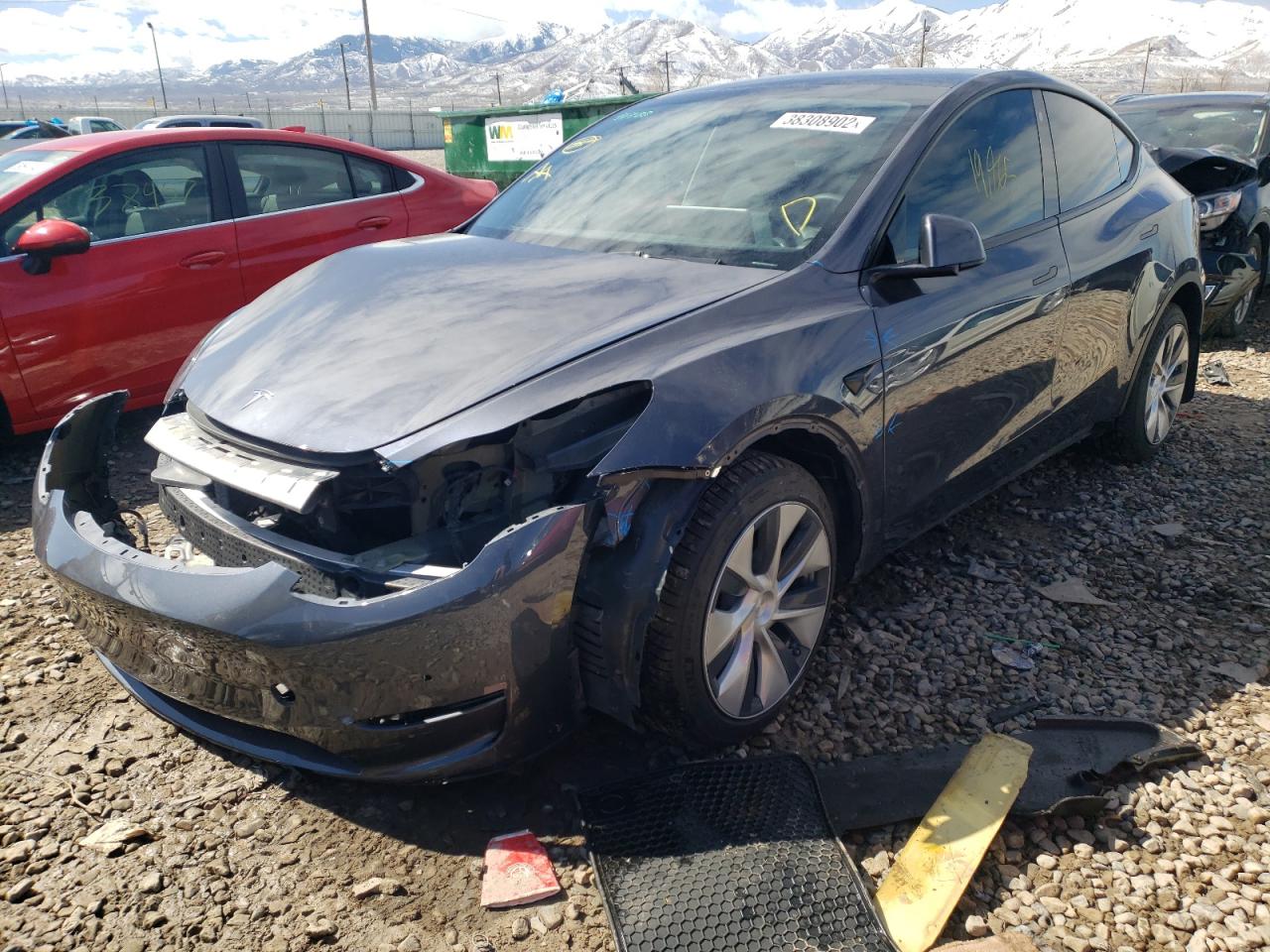 Photo 2 from auction – 2021 TESLA MODEL Y with VIN 5YJYGDEE2MF153125