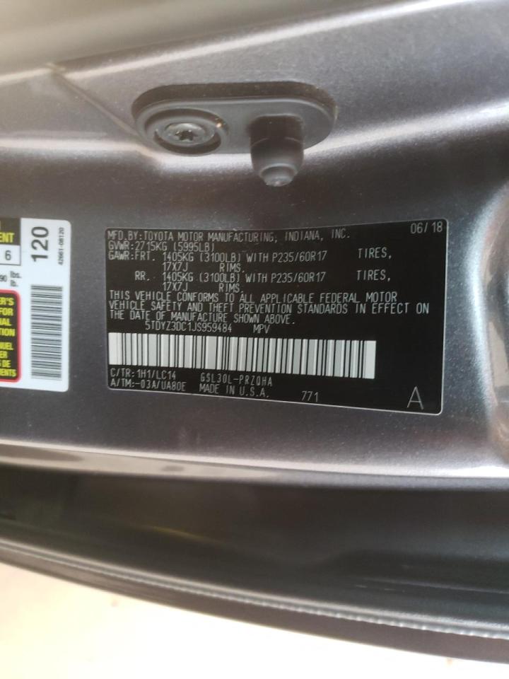 Photo 10 from auction – 2018 TOYOTA SIENNA XLE with VIN 5TDYZ3DC1JS959484