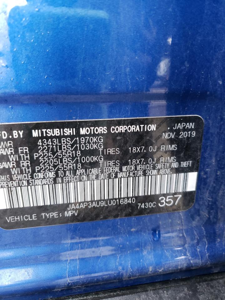 Photo 10 from auction – 2020 MITSUBISHI OUTLANDER with VIN JA4AP3AU9LU016840