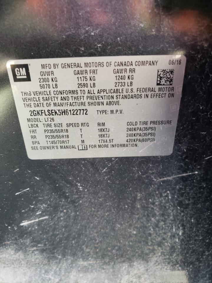 Photo 10 from auction – 2017 GMC TERRAIN SL with VIN 2GKFLSEK5H6122772