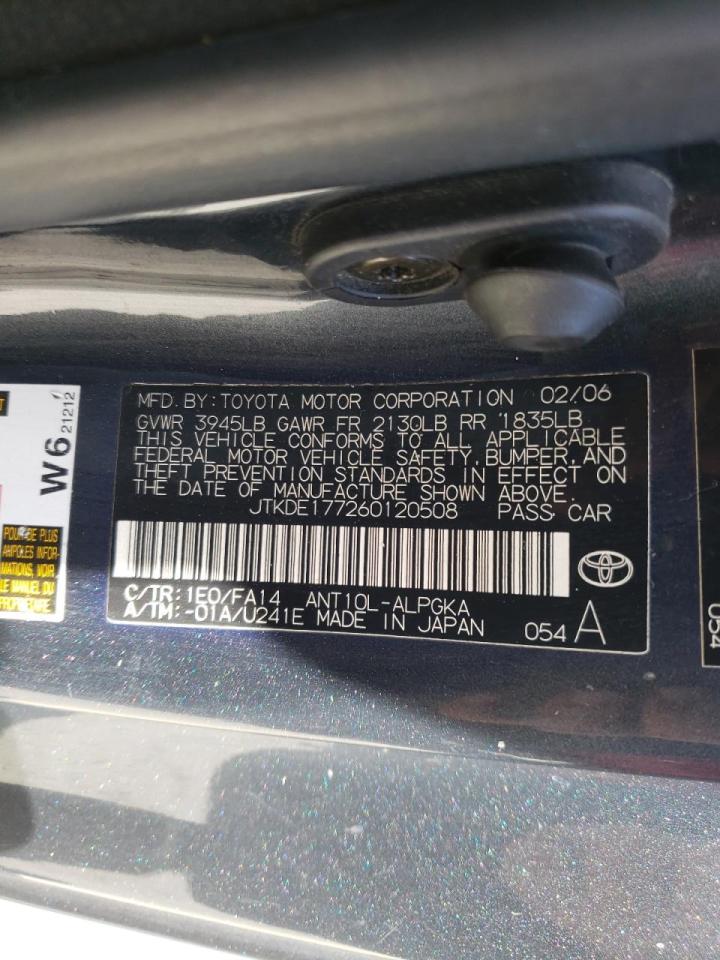 Photo 10 from auction – 2006 TOYOTA SCION TC with VIN JTKDE177260120508