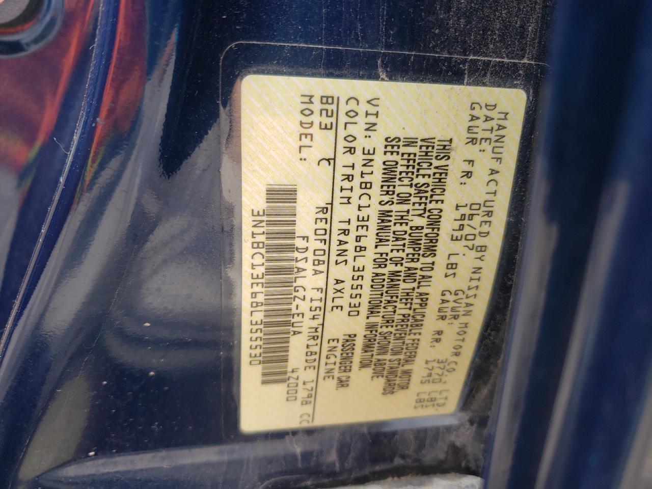 Photo 10 from auction – 2008 NISSAN VERSA S with VIN 3N1BC13E68L355530