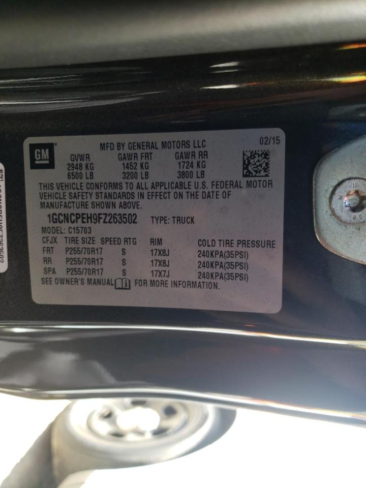 Photo 10 from auction – 2015 CHEVROLET SILVERADO with VIN 1GCNCPEH9FZ263502