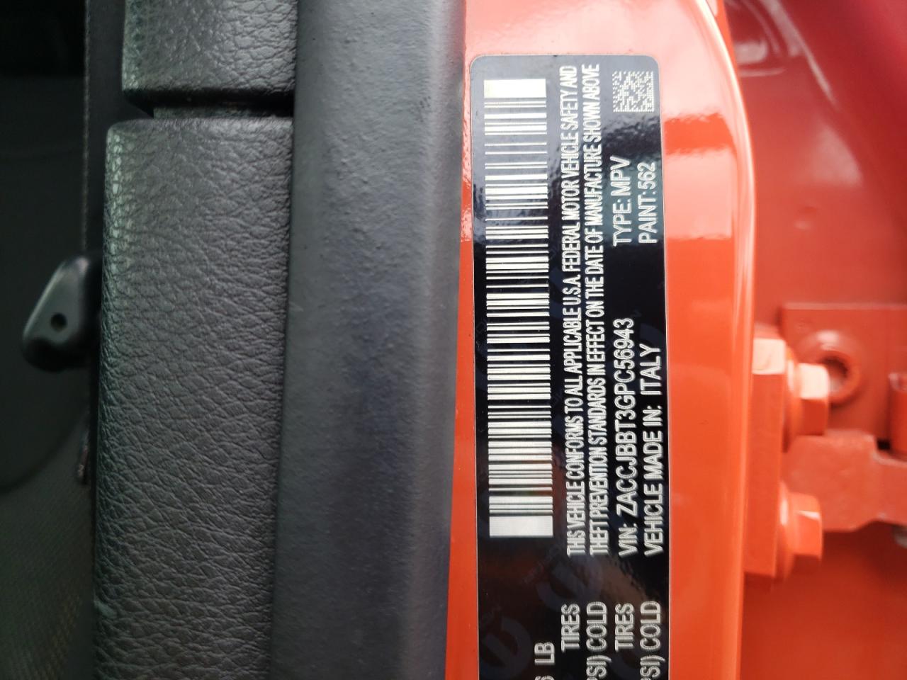 Photo 10 from auction – 2016 JEEP RENEGADE L with VIN ZACCJBBT3GPC56943