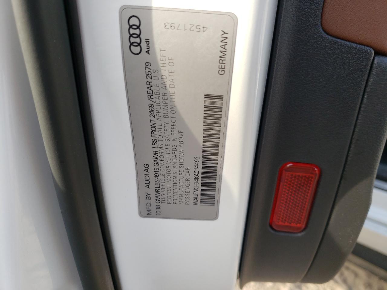 Photo 10 from auction – 2019 AUDI A5 PRESTIG with VIN WAUFNCF54KA014493