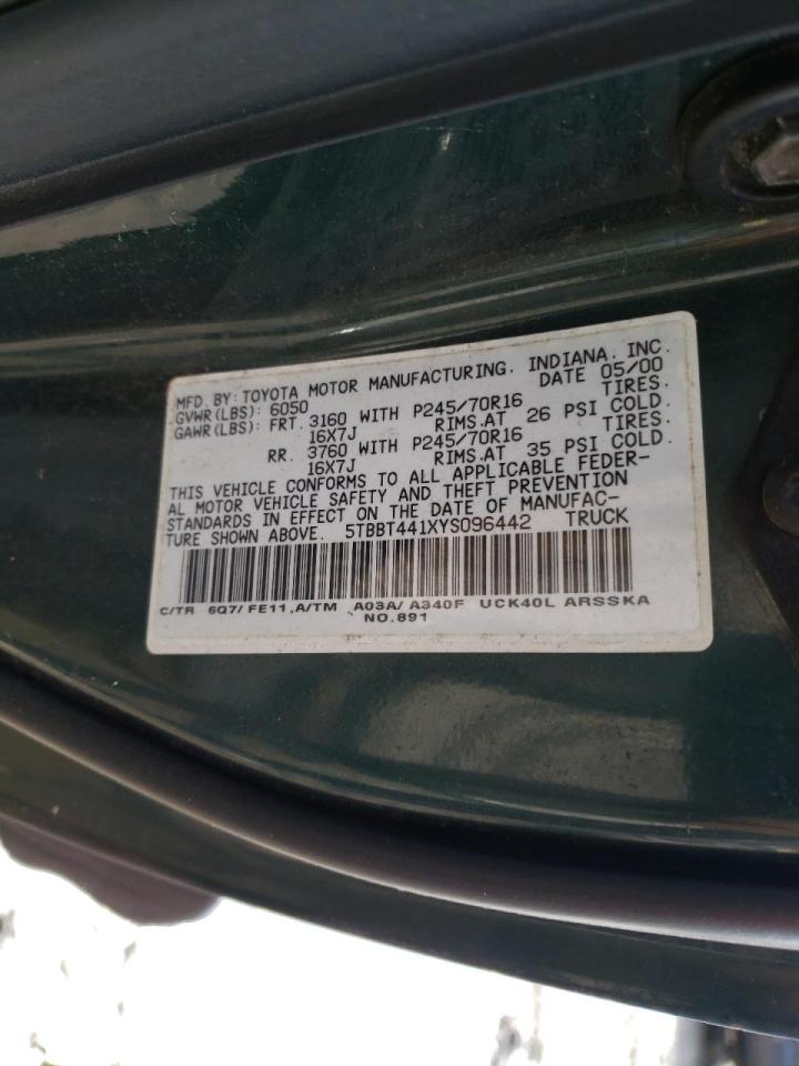 Photo 10 from auction – 2000 TOYOTA TUNDRA ACC with VIN 5TBBT441XYS096442