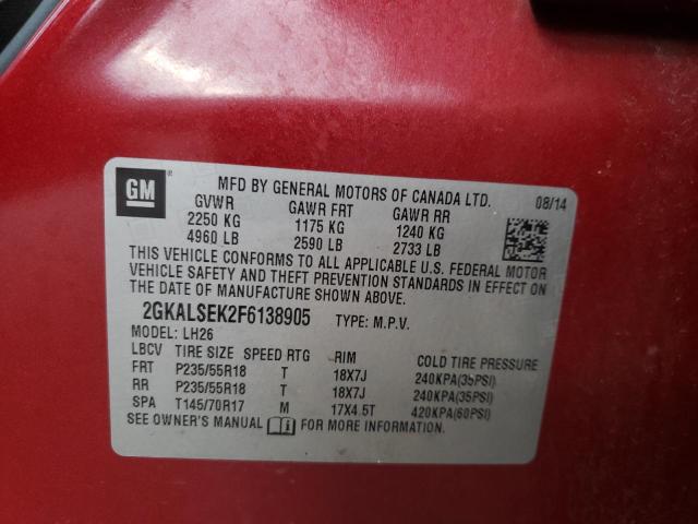 Photo 10 from auction – 2015 GMC TERRAIN SL with VIN 2GKALSEK2F6138905