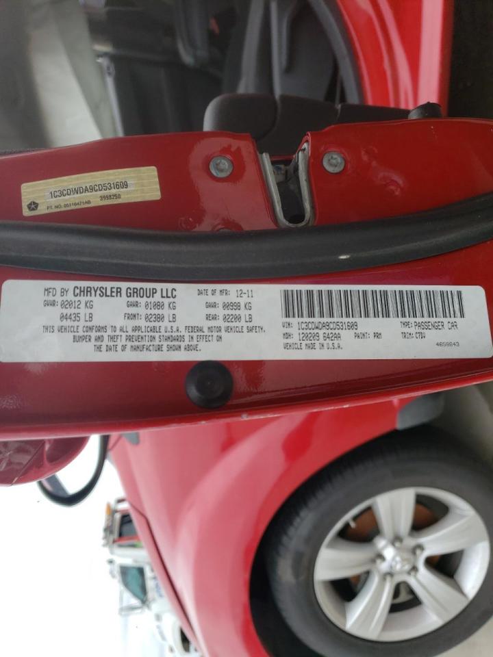 Photo 10 from auction – 2012 DODGE CALIBER SX with VIN 1C3CDWDA9CD531609