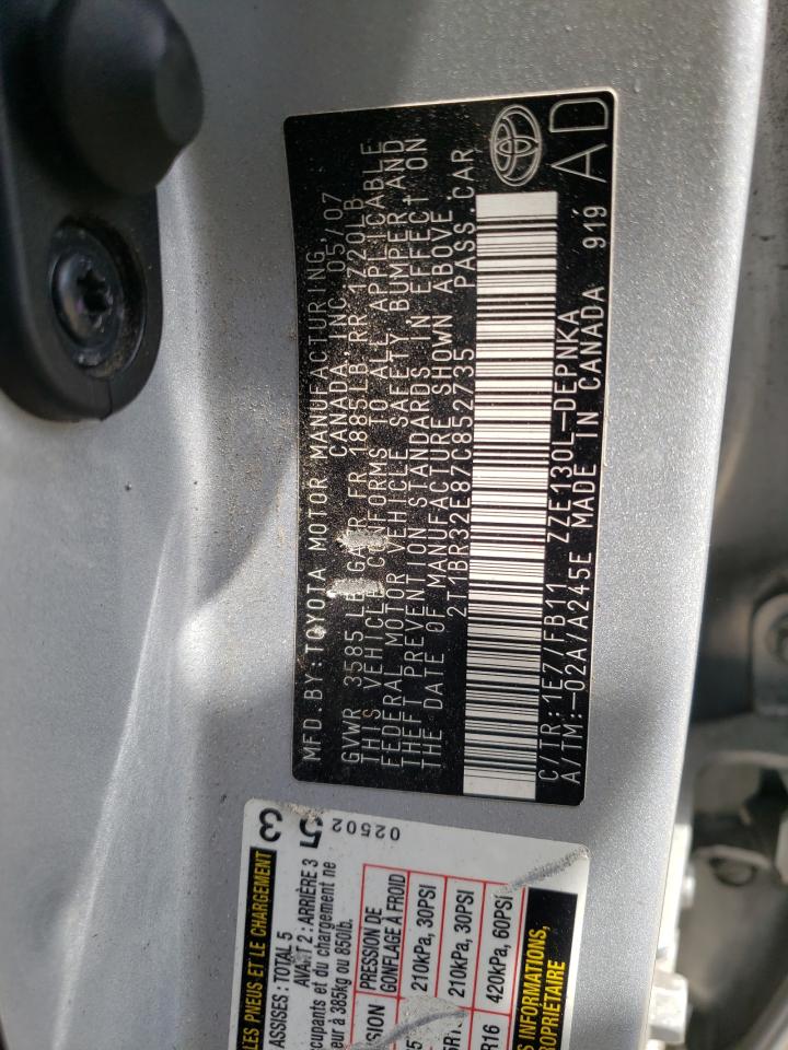 Photo 10 from auction – 2007 TOYOTA COROLLA CE with VIN 2T1BR32E87C852735