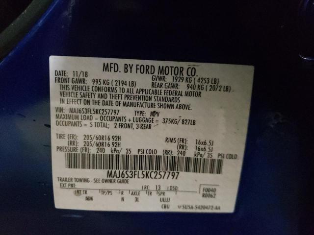 Photo 10 from auction – 2019 FORD ECOSPORT S with VIN MAJ6S3FL5KC257797