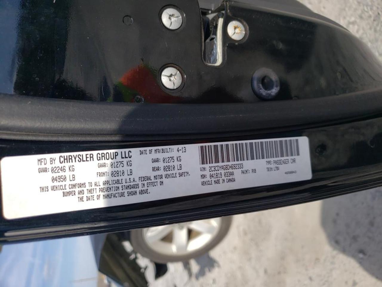 Photo 10 from auction – 2013 DODGE CHALLENGER with VIN 2C3CDYAG8DH692333