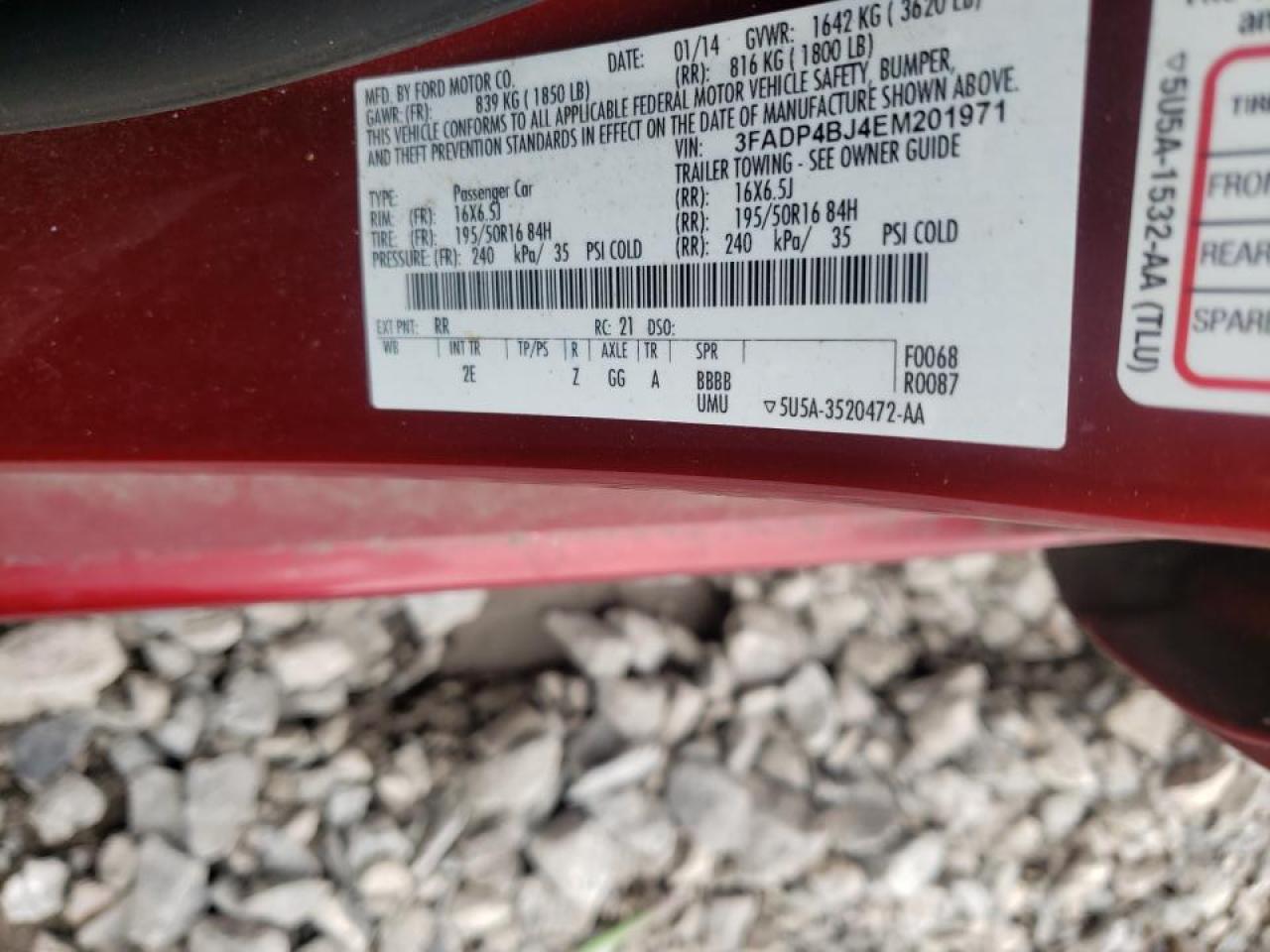 Photo 10 from auction – 2014 FORD FIESTA SE with VIN 3FADP4BJ4EM201971