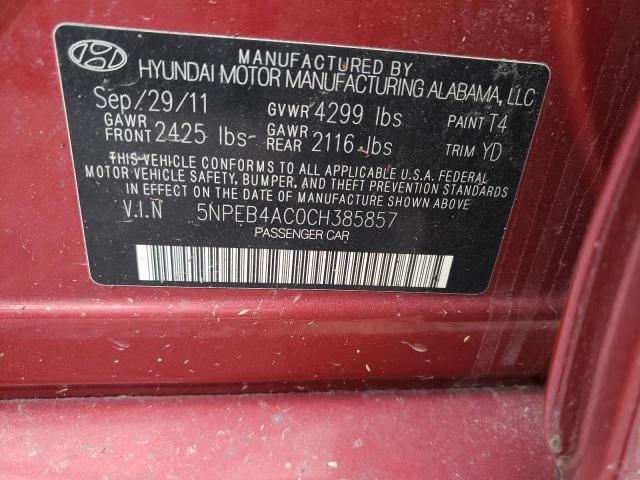 Photo 10 from auction – 2012 HYUNDAI SONATA GLS with VIN 5NPEB4AC0CH385857