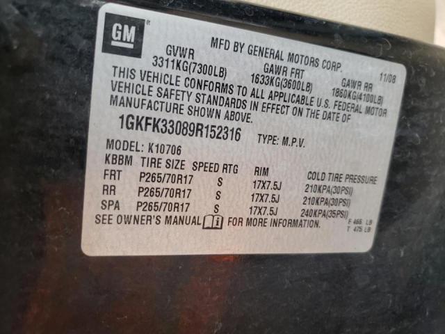 Photo 10 from auction – 2009 GMC YUKON SLT with VIN 1GKFK33089R152316