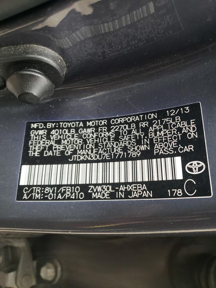 Photo 10 from auction – 2014 TOYOTA PRIUS with VIN JTDKN3DU7E1771789