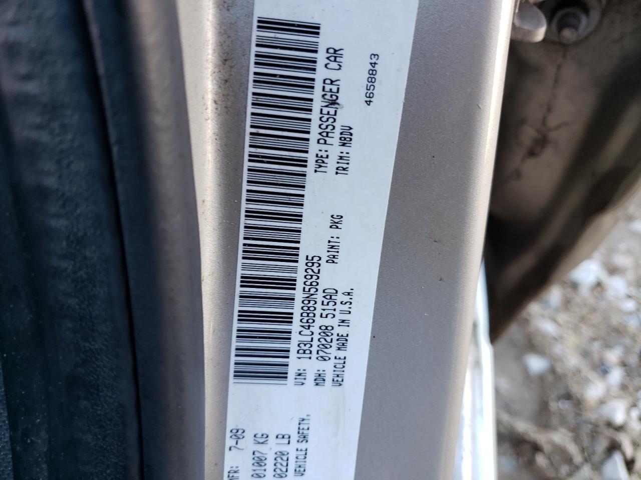 Photo 10 from auction – 2009 DODGE AVENGER SE with VIN 1B3LC46B89N569295