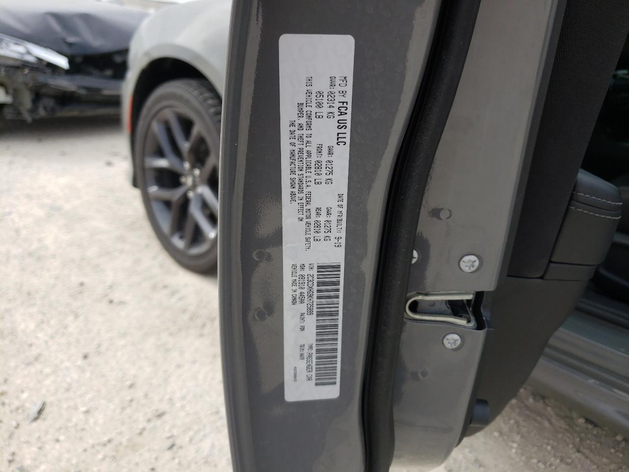 Photo 10 from auction – 2019 DODGE CHARGER GT with VIN 2C3CDXHG9KH725899