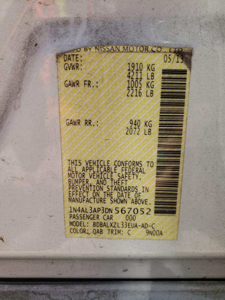 Photo 10 from auction – 2013 NISSAN ALTIMA 2.5 with VIN 1N4AL3AP3DN567052