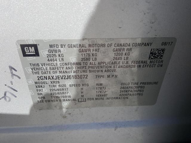 Photo 10 from auction – 2018 CHEVROLET EQUINOX LT with VIN 2GNAXJEV2J6183072