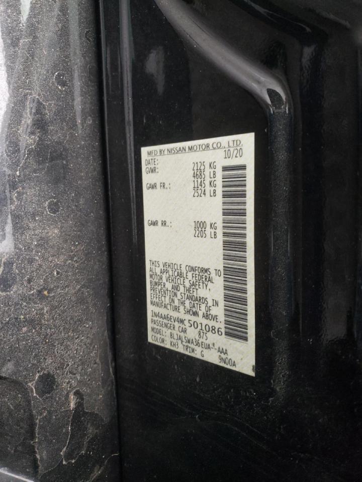 Photo 10 from auction – 2021 NISSAN MAXIMA SR with VIN 1N4AA6EV4MC501086