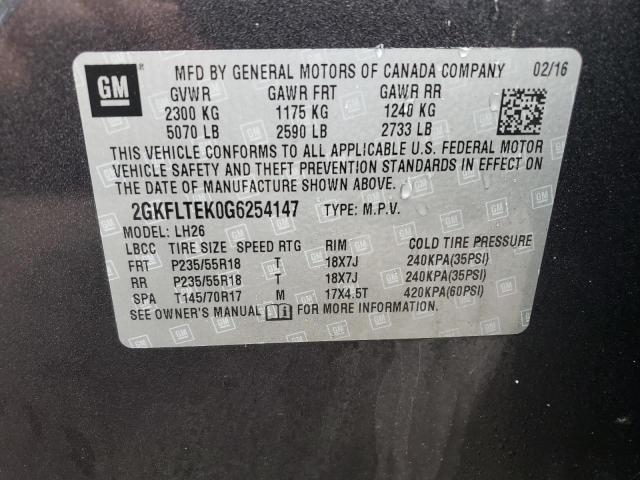 Photo 10 from auction – 2016 GMC TERRAIN SL with VIN 2GKFLTEK0G6254147
