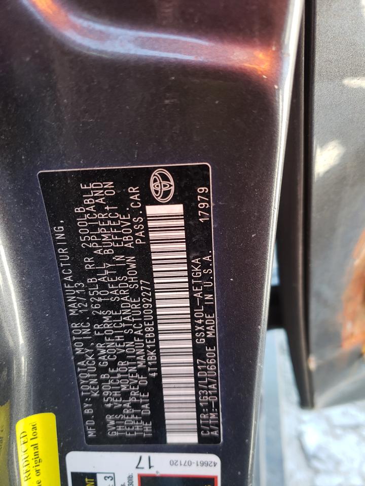Photo 10 from auction – 2014 TOYOTA AVALON BAS with VIN 4T1BK1EB8EU092277