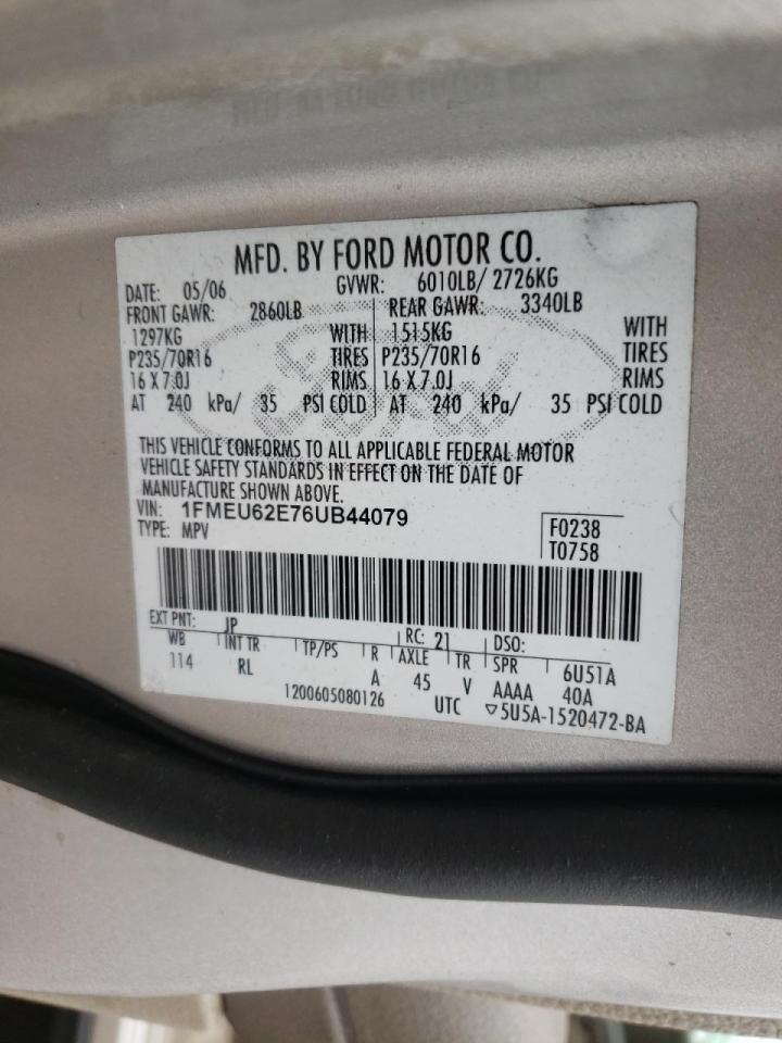 Photo 10 from auction – 2006 FORD EXPLORER X with VIN 1FMEU62E76UB44079