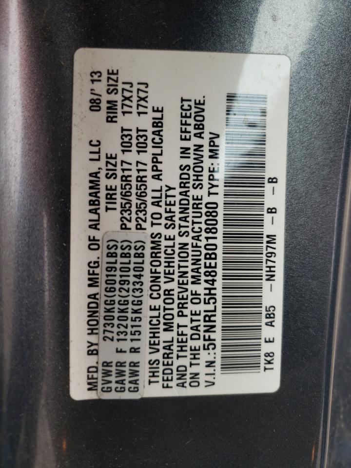 Photo 10 from auction – 2014 HONDA ODYSSEY EX with VIN 5FNRL5H48EB018080